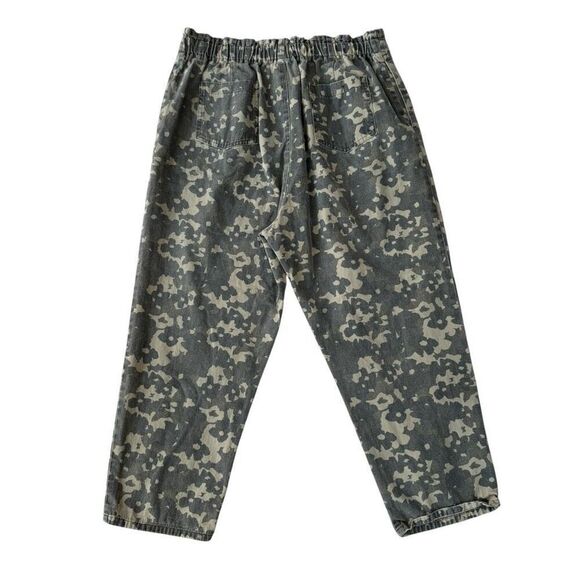 Anthropologie Amadi Pants size L Camo Floral High Rise Elastic Pants cotton - Picture 2 of 8